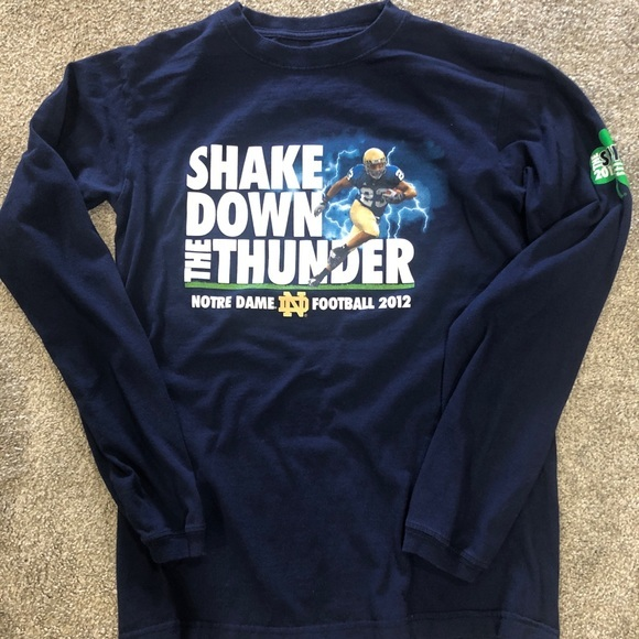 Notre Dame Fighting Irish 2012 Football Mens Long‎ Sleeve T Shirt Adult M Blue - Picture 1 of 3